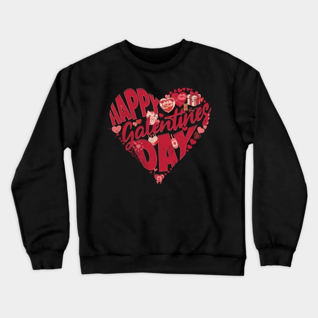 Happy Galentines Day Crewneck Sweatshirt by DesignByJeff